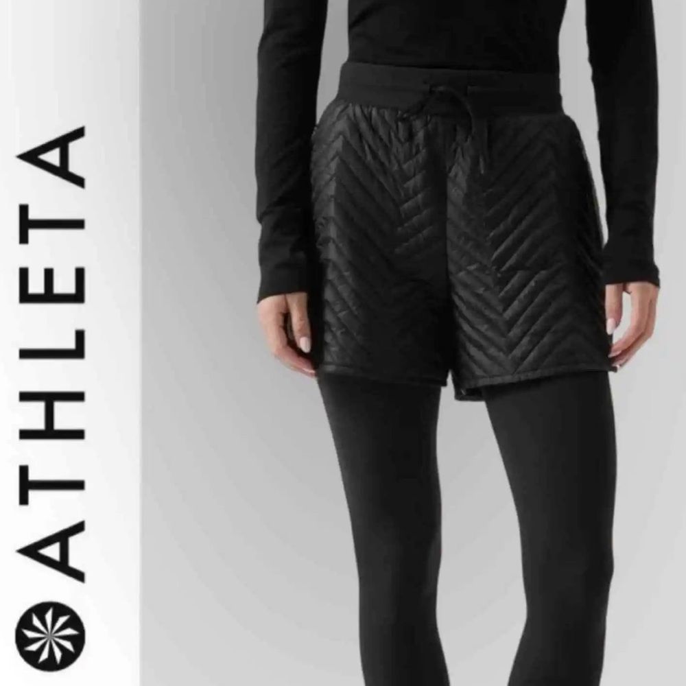 Athleta Black Quilted Layered Active Shorts